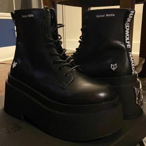 Naked Wolfe Saturn Platform Combat Boots NWOT